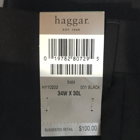 Haggar Mens Two Piece Black Suit Set - Jacket & Pants NWT C1 - Picture 11 of 12